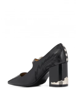 H. Collection Toga Pulla | Buckled Mary-Jane Black Pump Shoes
