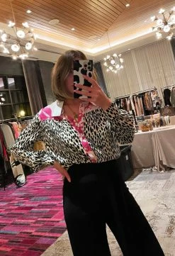 Fresha Dixie Blouse | Neon Spotted Leopard Fresha London