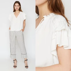 Caballero Kelsie White Dot Top Resort 2022
