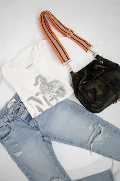 The Warehouse Collective Drawstring Camo Bag + Canvas Strap Accessories