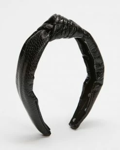 Lele Sadoughi | Jet Faux Croc Knotted Headband New Arrivals!