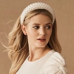 Lele Sadoughi Velvet Pearl Padded Headband