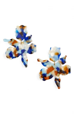 Lele Sadoughi Small Paper Lily Earrings | Ivory Terrazzo