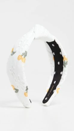 Lele Sadoughi Lemon Eyelet Knotted Headband