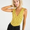 Tryst N:Philanthropy Mystic Bodysuit Yellow Cheetah Athleisure