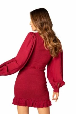 ALLISON New York Smocked Long Sleeve Mini Dress Dresses