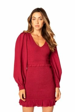 ALLISON New York Smocked Long Sleeve Mini Dress Dresses