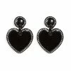 Lele Sadoughi Jeweled Stitched Heart Earrings | Jet
